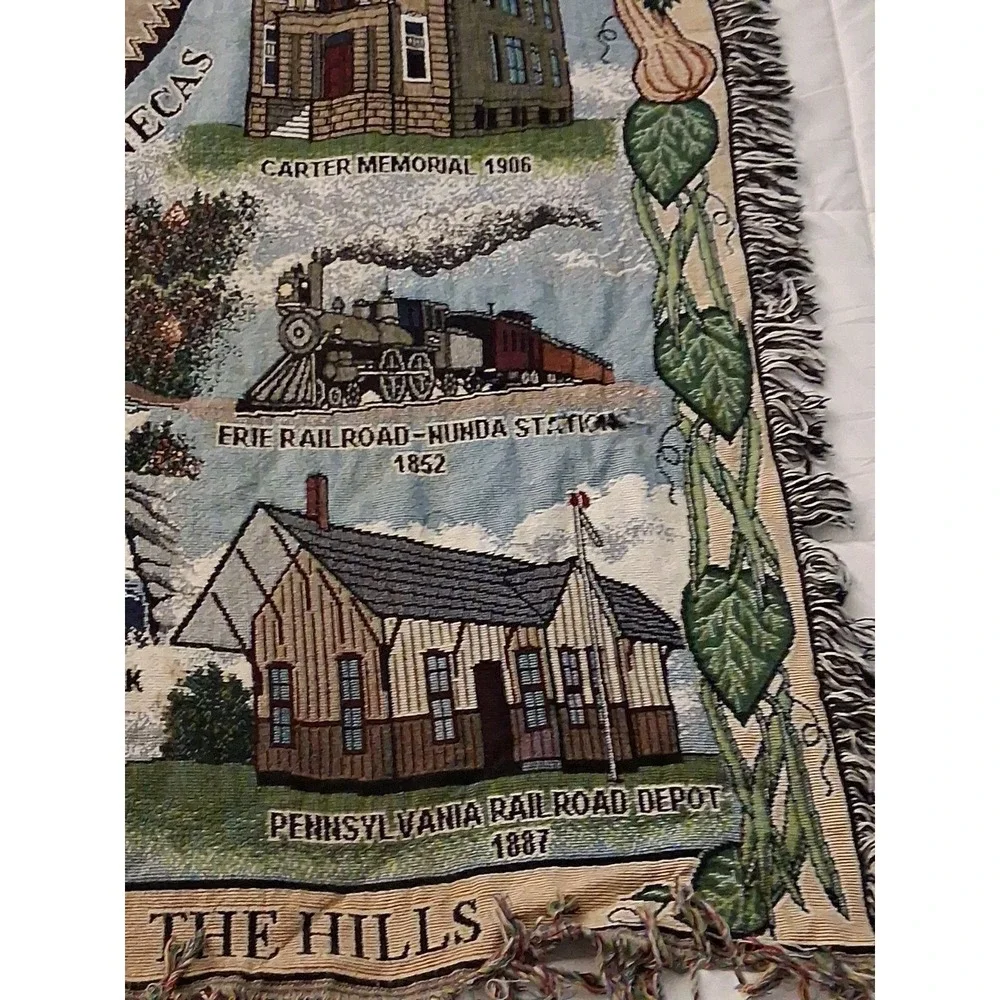 2000 Nunda New York Historical Site Tapestry Throw Blanket 46